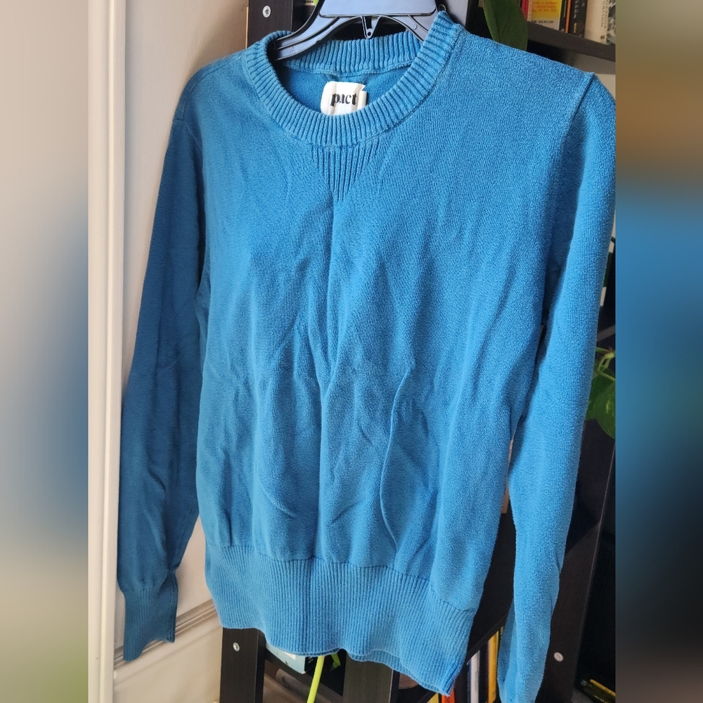 PACT Women's Blue Crewneck Sweater